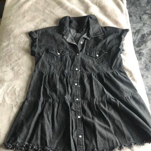 Black denim dress